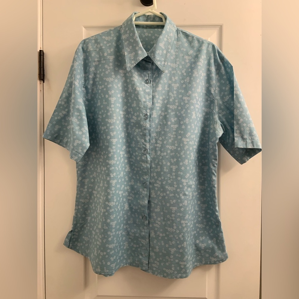 Source Unknown Light Blue Floral Men's Shirt